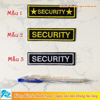 Sticker vải ủi thêu logo bảo vệ Security S149