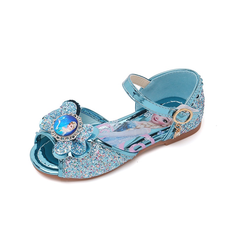 Dép quai hậu bé gái họa tiết công chúa Elsa da mềm cho bé từ 3-15 tuổi màu Hồng và Xanh size 26-36 mẫu mới 2022 Sandal