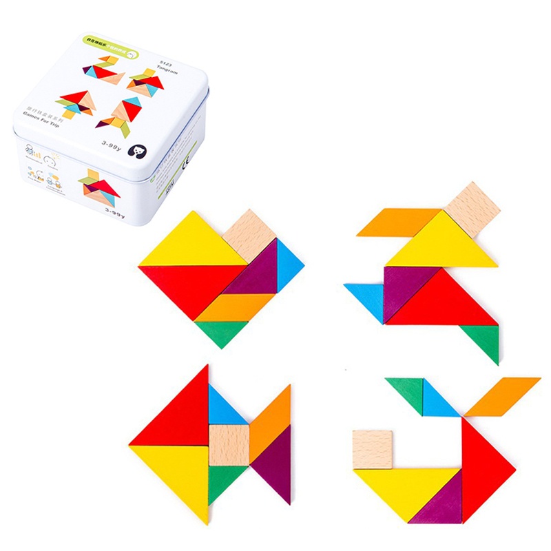 Đồ Chơi Gỗ Ghép Hình Trí Tuệ Tangram M-011