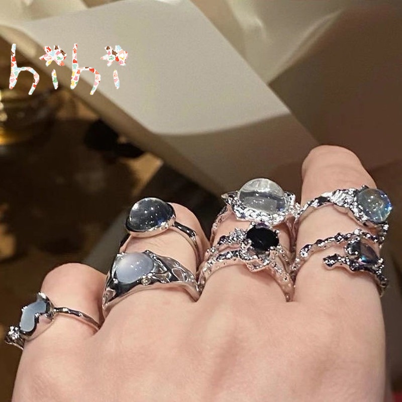 Nhẫn Hợp Kim Đính Đá Opal Nhân Tạo Thời Trang Cho Nữ