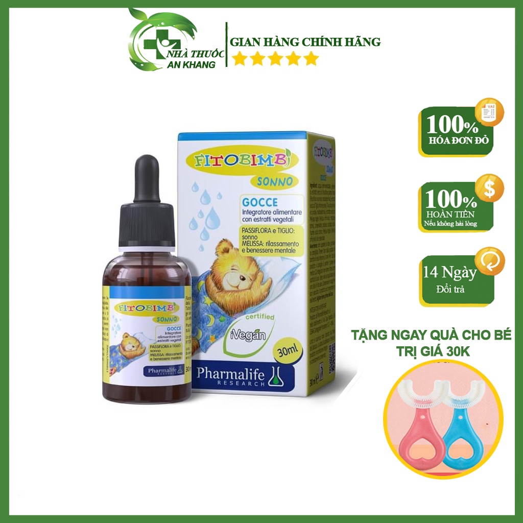 Fitobimbi Sonno Hàng Chính Hãng 100% - Thảo dược châu âu giúp bé ngủ ngon, dành cho trẻ khó ngủ, ngủ không sâu giấc