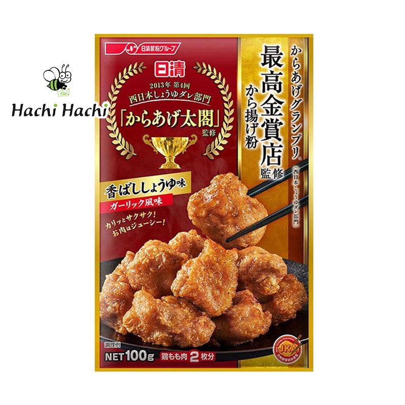 Bột chiên gà giòn Karaage Nisshin vị nước tương tỏi 100g - Hachi Hachi Japan Shop