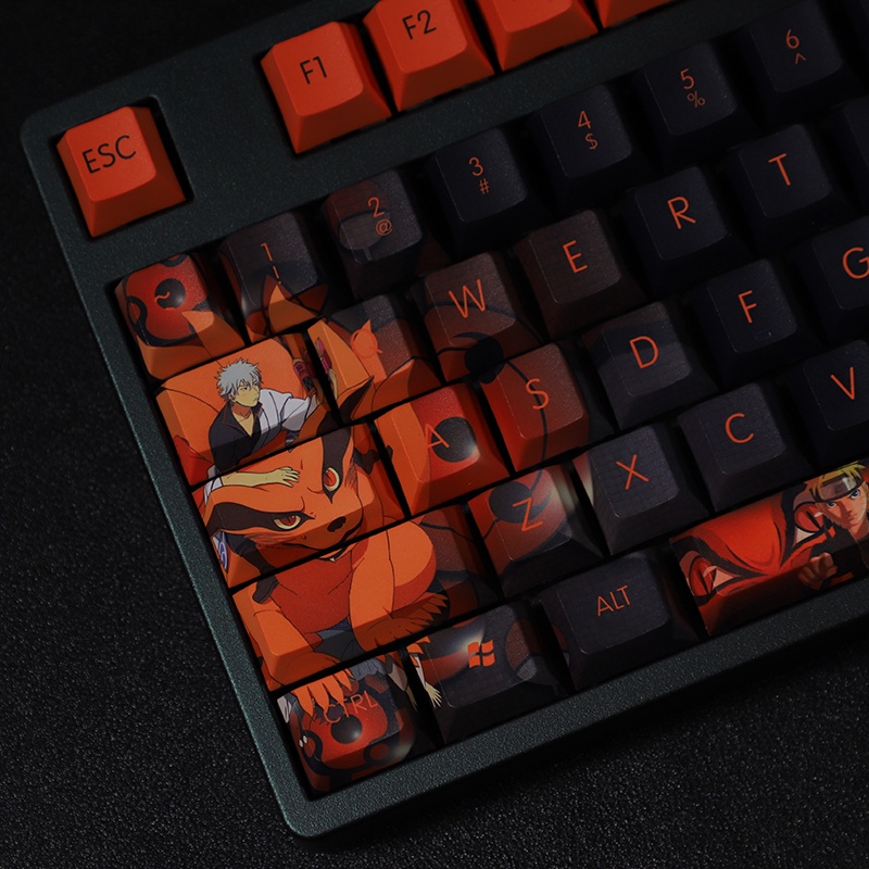 Naruto Keycaps Cherry Hồ sơ Anime Hatake Kakashi Naruto PBT Thuốc nhuộm thăng hoa Bàn phím cơ Keycaps