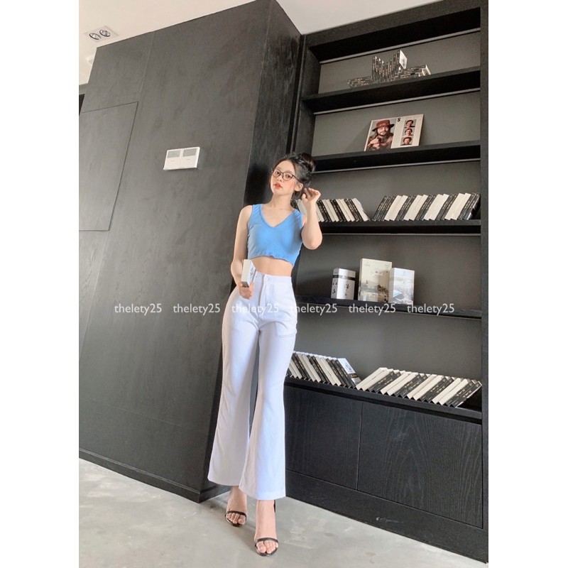 Quần Tây 1 Nút Ống Loe Nhẹ Siêu Tôn Dáng - The LETY