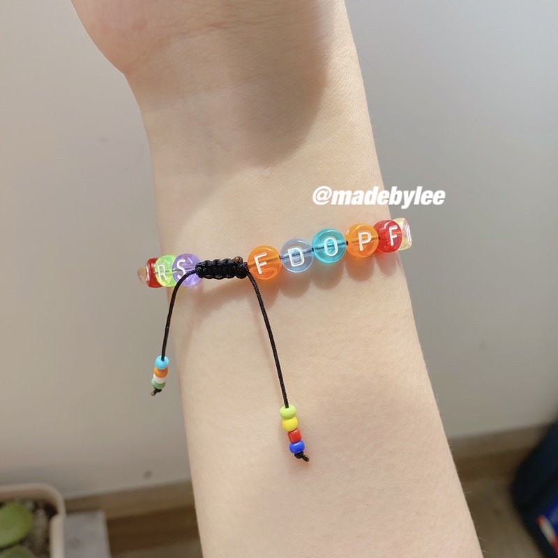 Vòng full hạt chữ chữ random dây dù siêu xinh MADEBYLEE
