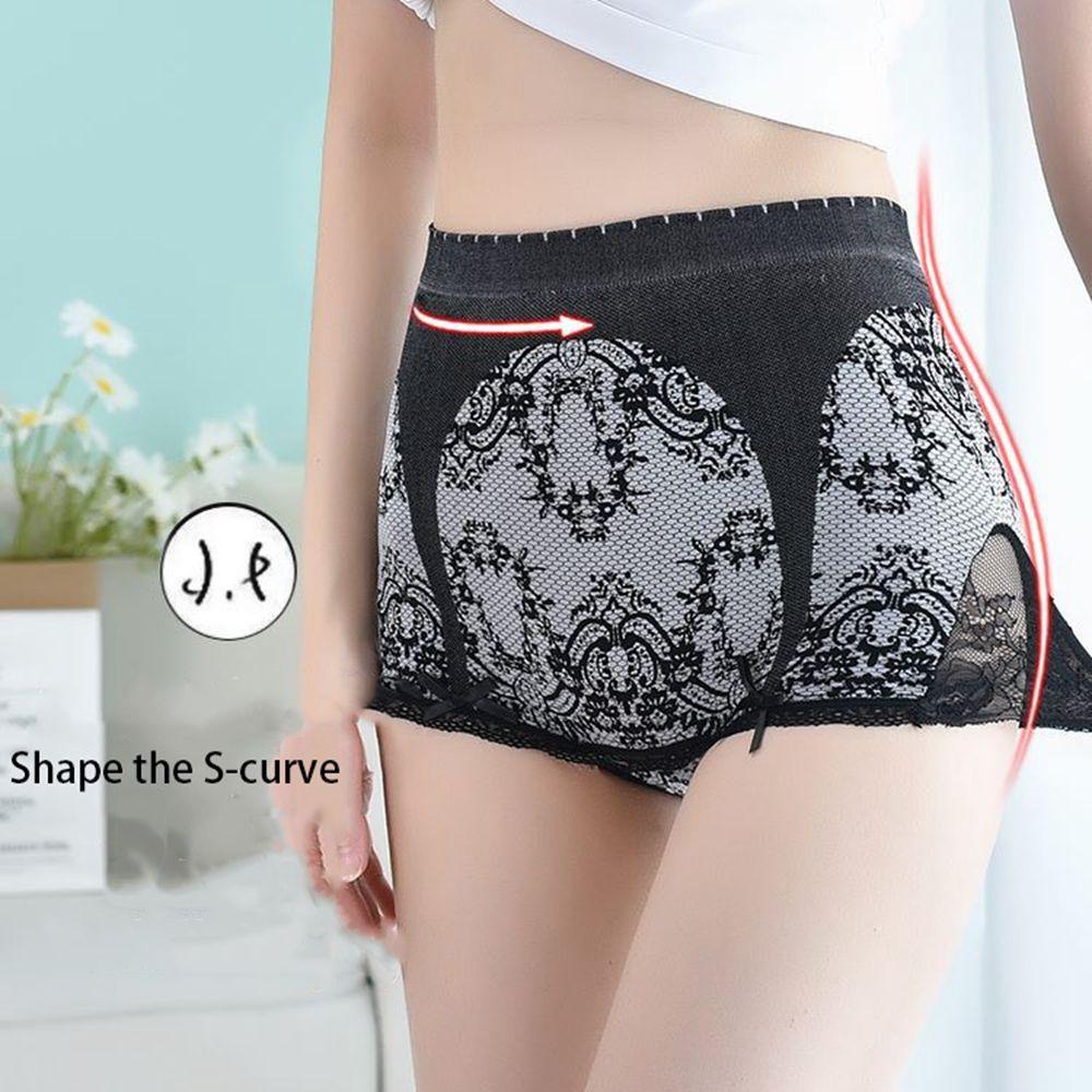 QQMALL Quần Lót Eo Cao Mềm Mại Thoáng Khí Màu Trơn In Họa Tiết Hoa Phong Cách Hàn Quốc Cho Nữ