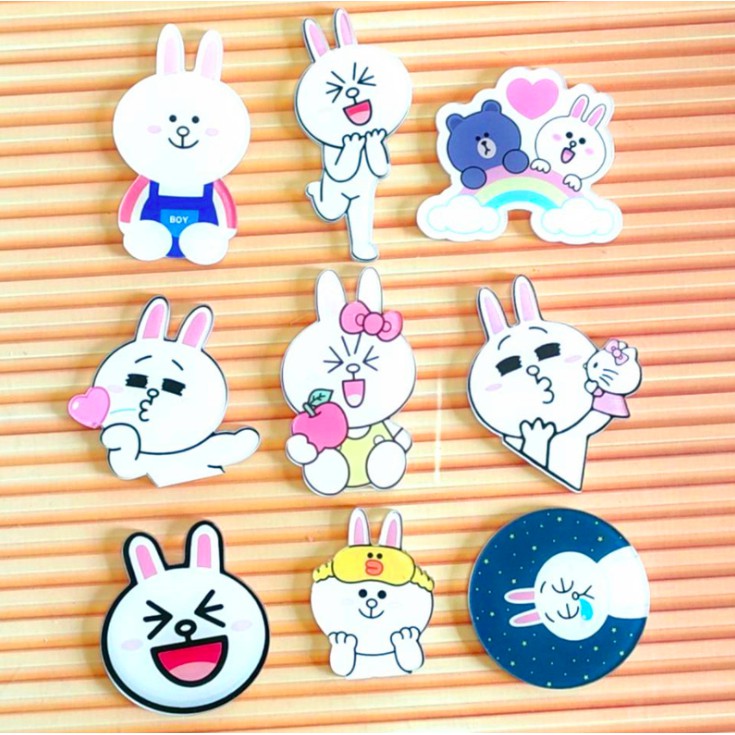 Huy Hiệu Cài Áo - Pin Cài Cặp Sách, Túi Tote Line Friends Thỏ Cony Gấu Brown Vịt Sally (Đọc Kĩ Lưu Ý)