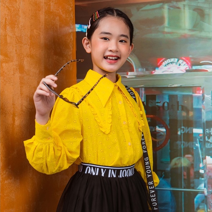 Áo sơ mi JOOKYLI bé gái cổ bèo 17G1016