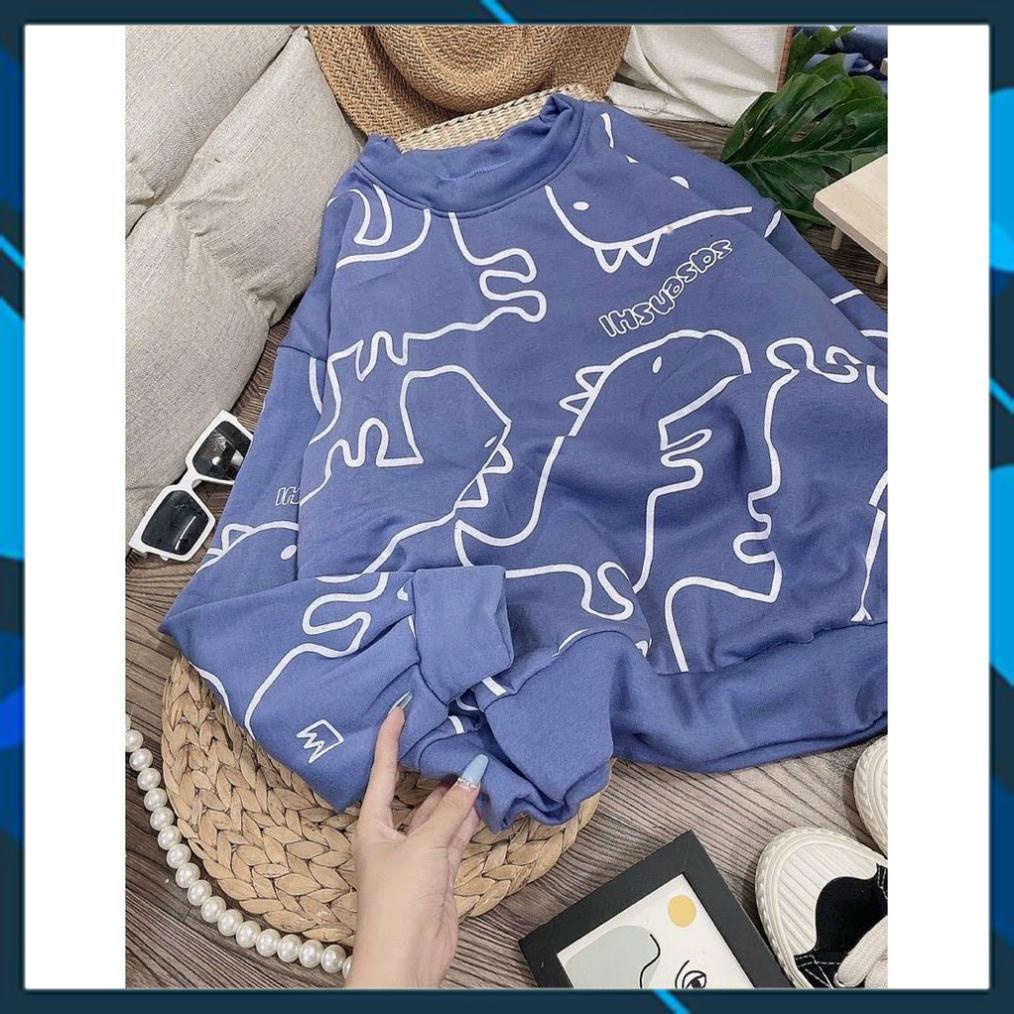 Áo khoác nam nữ nỉ ngoại sweater in hình khủng long 3D