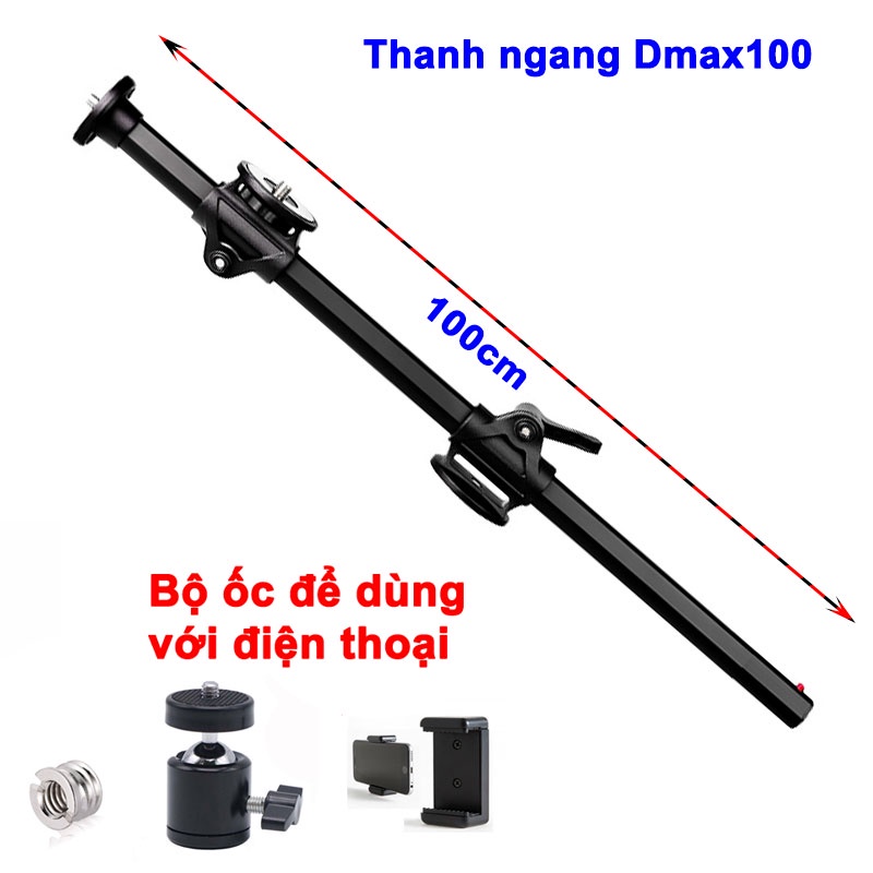 Thanh ngang tripod DMAX 100 - Hỗ trợ chụp ảnh quay phim từ trên xuống cho tripod