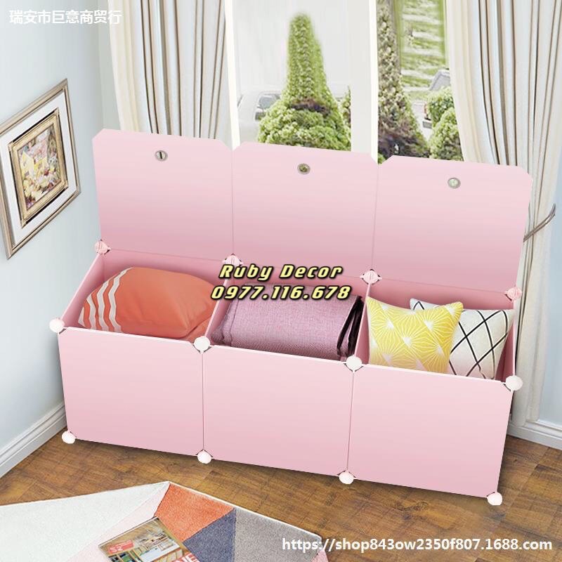 TỦ LẮP GHÉP ĐA NĂNG ĐỂ ĐỒ CHƠI TRANG TRÍ CHO TRẺ 3 Ô GIÁ RẺ sâu 37cm