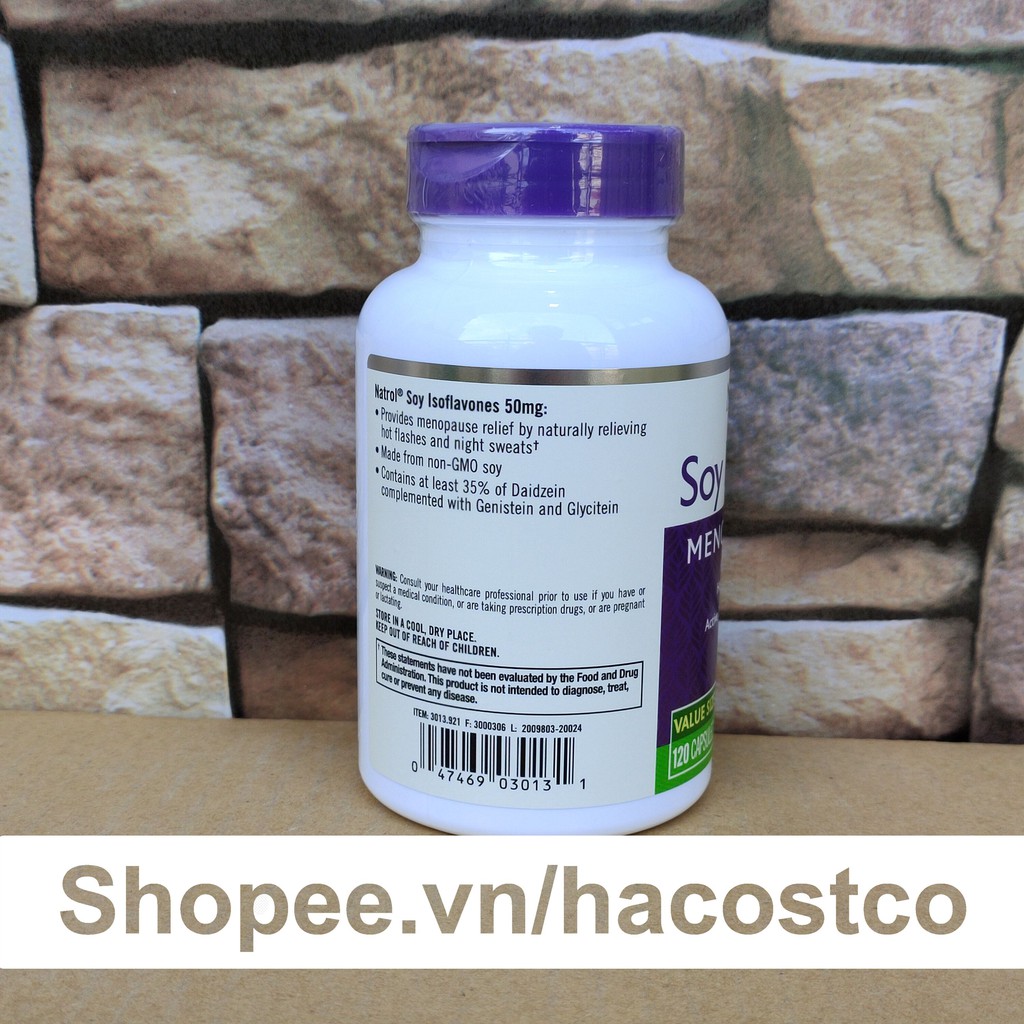 Viên Uống Natrol Soy Isoflavones 50mg Mầm Đậu Nành Cho Nữ 120 viên