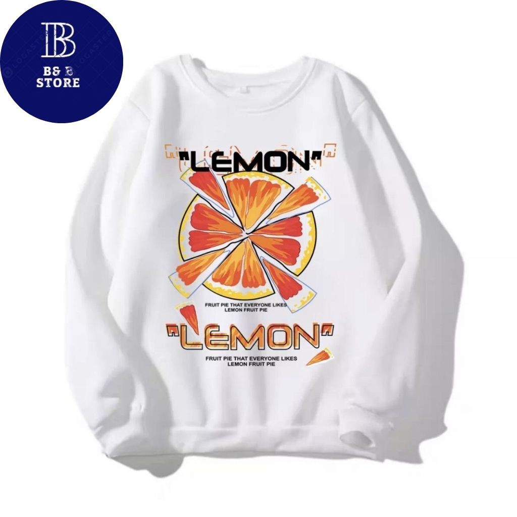 [ FREE_SHIP ] ÁO SWEATER NỈ UNISEX IN CAM LEMON ÁO SWEATER FORM RỘNG NAM NỮ NHIỀU MÀU | WebRaoVat - webraovat.net.vn