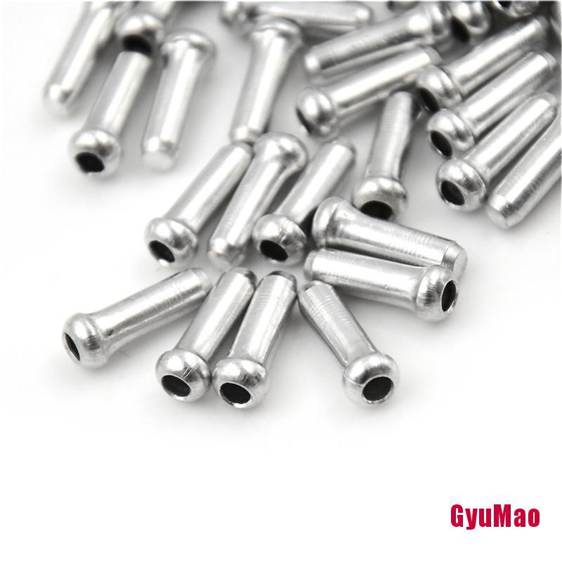 Set 100 Nắp Bọc Dây Cáp Phanh Xe Đạp Bằng Nhôm Màu Bạc