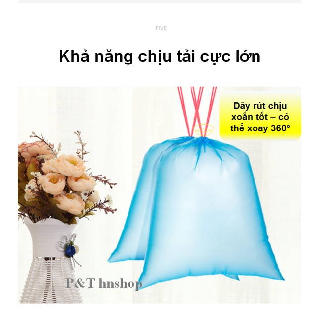 Túi Đựng Rác Có Dây Rút – Kích Thước 45x50Cm 15 Túi / Cuộn