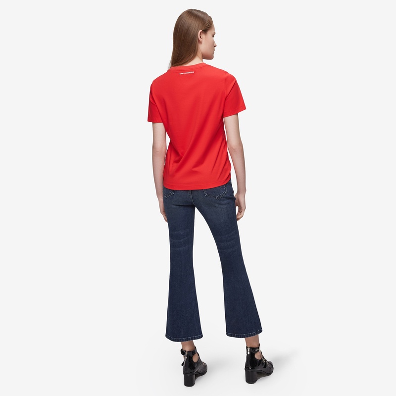 Áo Thun Cotton Tay Ngắn In Họa Tiết Karl Lagerfeld Thoải Mái Cho Nam Và Nữ