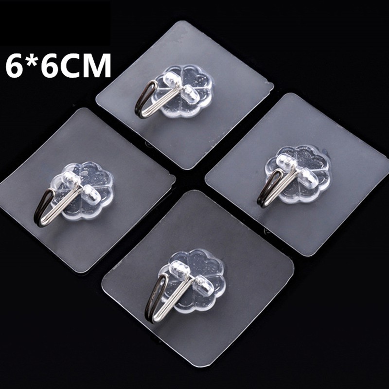 Set 3 Móc Dán Tường Trong Suốt Treo Vật Dụng Tiện Lợi