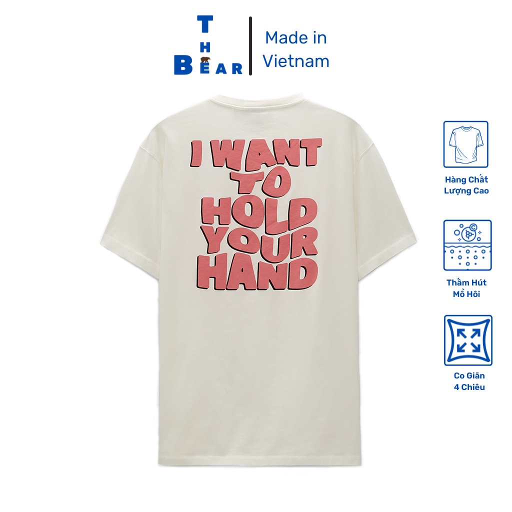 Áo phông form rộng  - Áo thun Unisex - Trái Tim Hồng Xin Xắn - THE BEAR -MS13