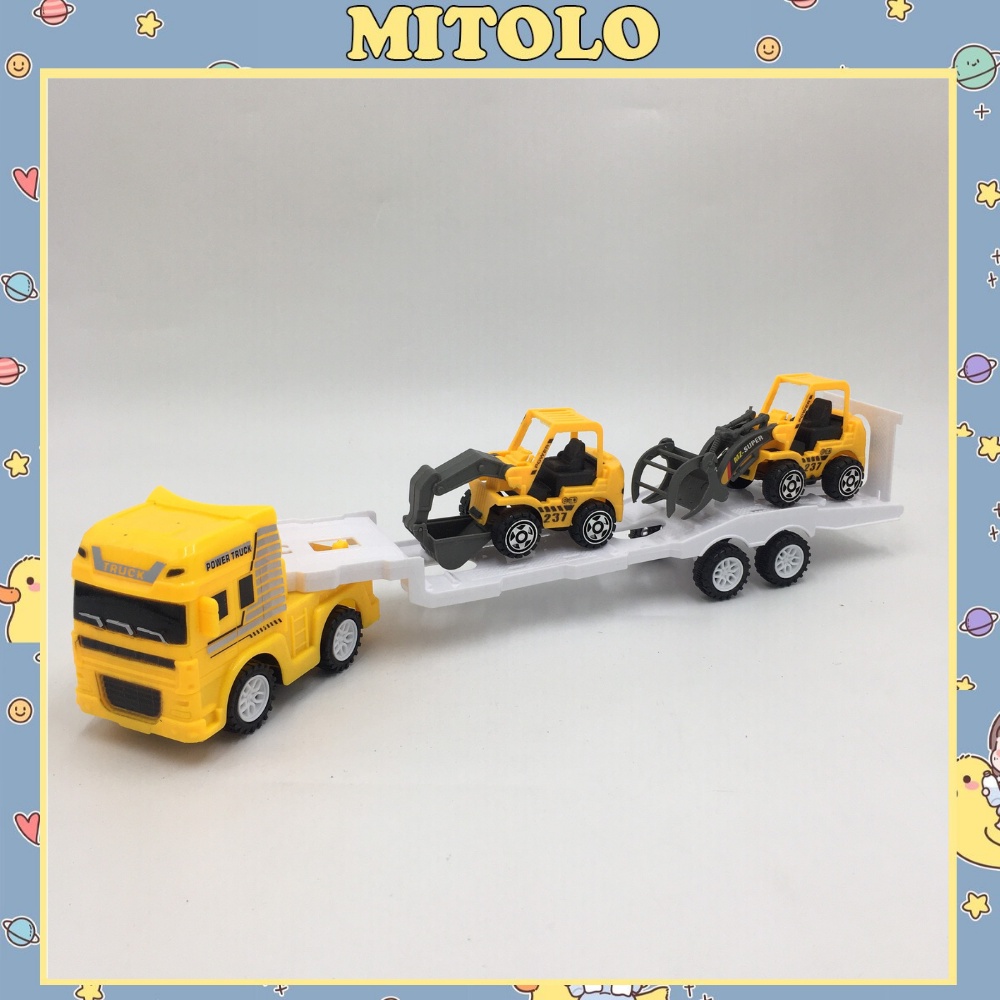 Ô tô đồ chơi MITOLO bộ đồ chơi xe đồ chơi xe cứu hỏa xe công trình 328-23