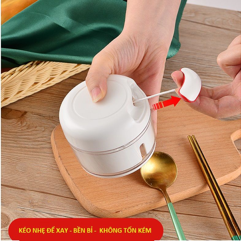 Dụng Cụ Xay Tỏi Ớt Có Dây Kéo Tiện Dụng Cho Nhà Bếp