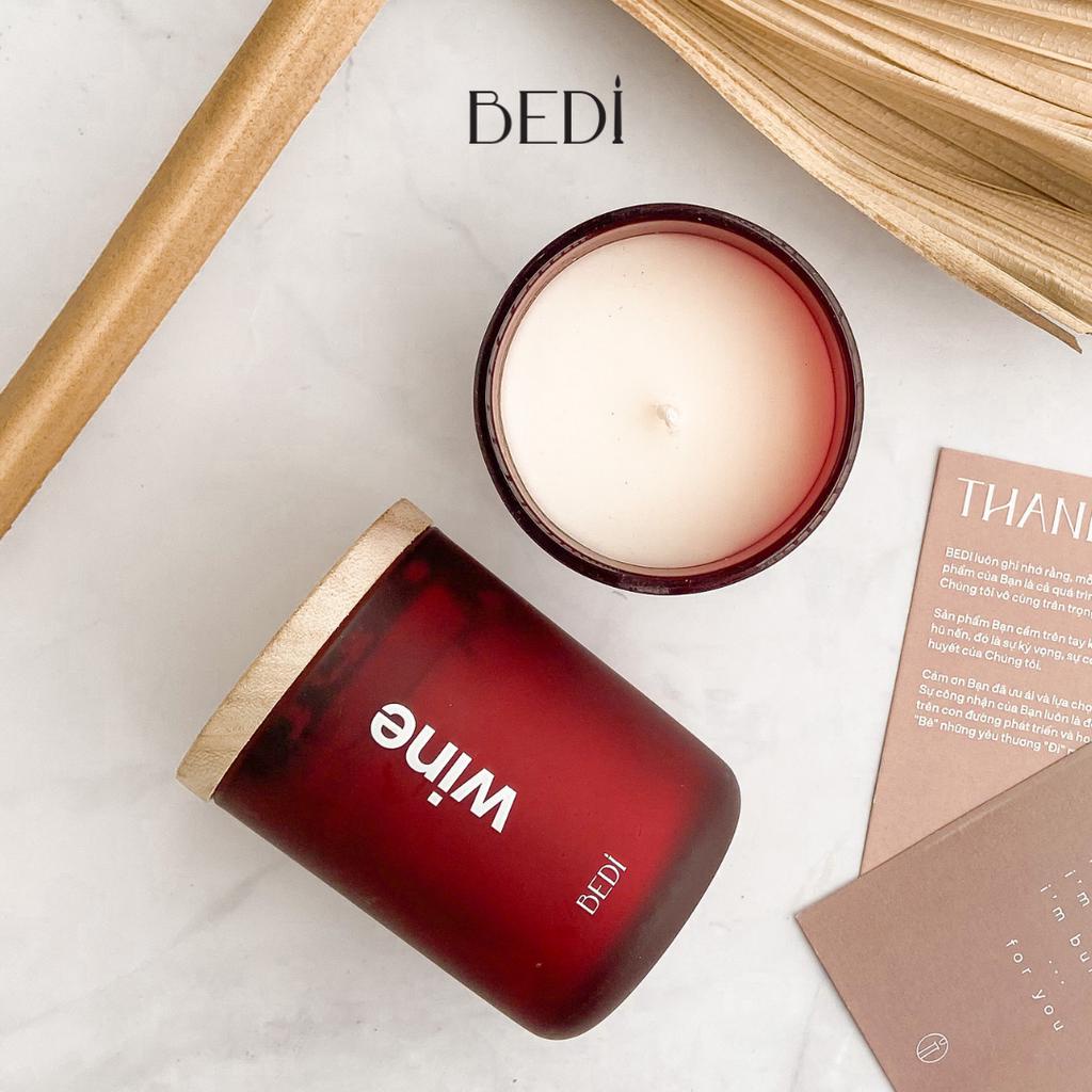 Nến thơm phòng quà tặng thư giãn cao cấp hương rượu vang nồng ấm BEDI 𝑾𝒊𝒏𝒆 - an toàn cho người sử dụng