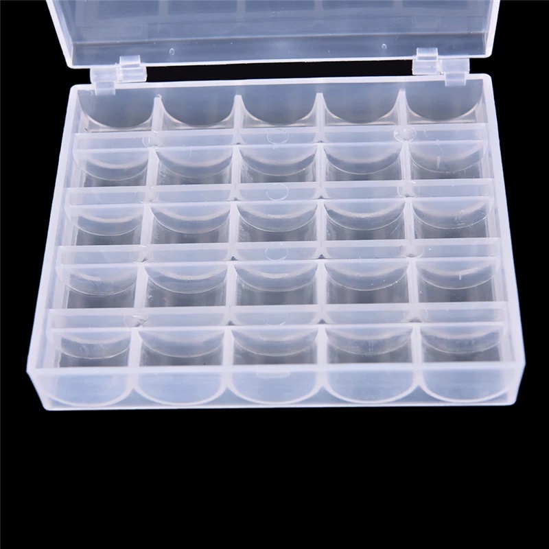 Hộp Nhựa 25 Cuộn Chỉ May Vá