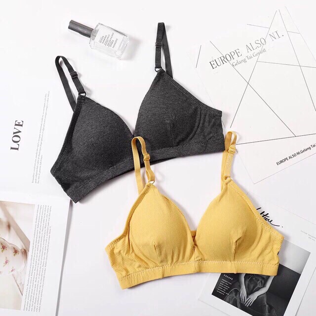 Áo Lót Bra Bralette Cotton Gân 901Mẫu Mới Nhất 2019
