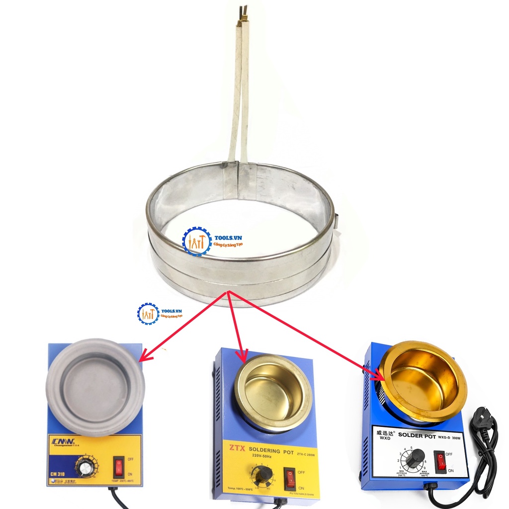 VÒNG NHIỆT MÁY NẤU THIẾC 300W-350W ĐƯỜNG KÍNH 100MM