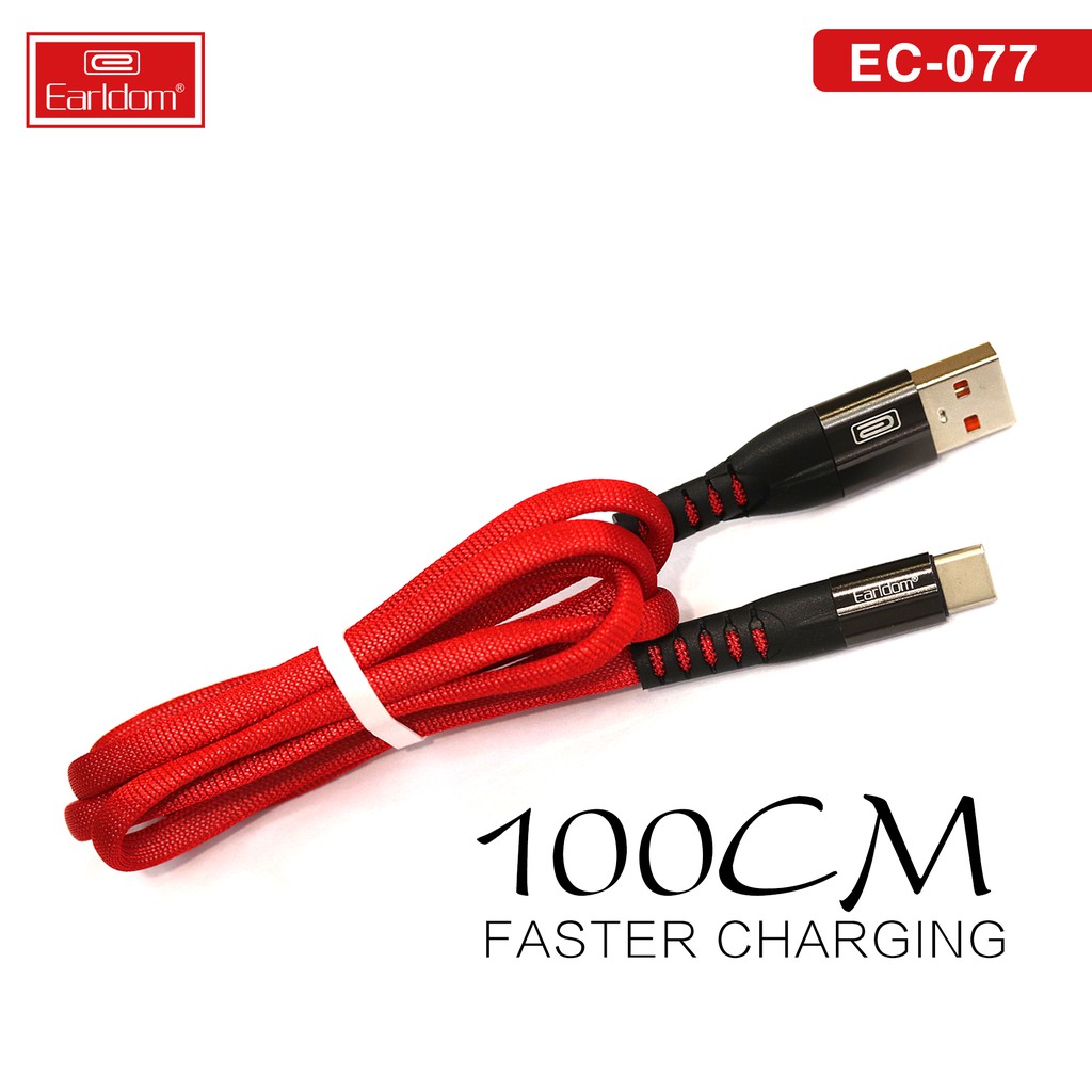 Dây sạc Iphone   Earldom EC-077, cáp sạc iphone dây dù sạc nhanh chất lượng cao