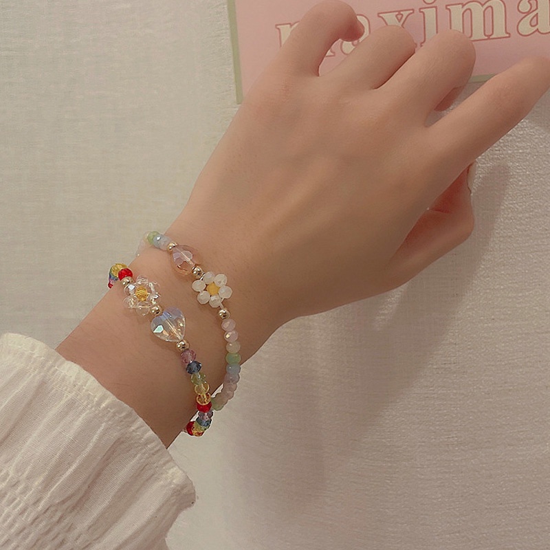 Vòng Đeo Tay Chuỗi Hạt Nhiều Màu Ngọt Ngào Cho Nữ