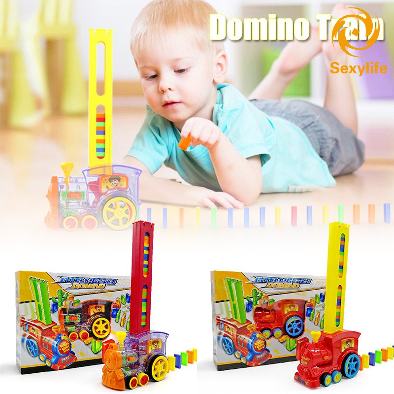 Bộ Đồ Chơi Xe Lửa Domino Bằng Nhựa Nhiều Màu Sắc Cho Bé