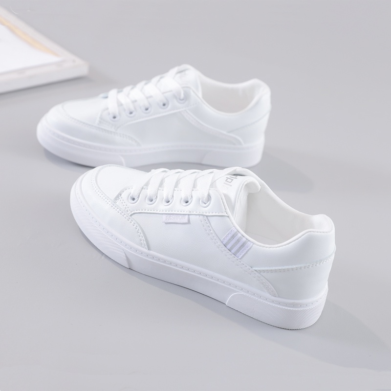 Giày Da Nữ, Giày Sneaker Da Nữ G54 Màu Trắng Đẹp Phong Cách Thời Trang Học Sinh Sinh VIên Đi Học Đi Chơi