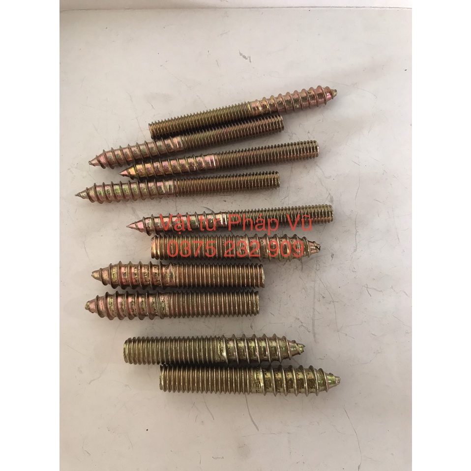 Ốc bulong hai đầu ren 6mm, 8mm  - ĐỦ KÍCH THƯỚC -