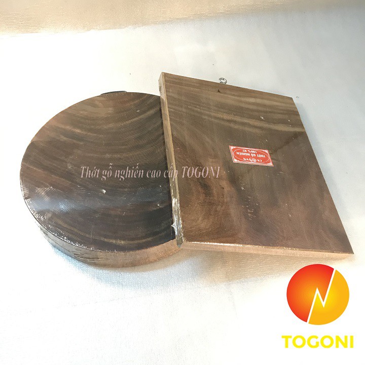 Combo 2 thớt gỗ nghiến cao cấp TOGONI 29cm*4cm và 23*27*2cm- Không tâm để chặt và thái