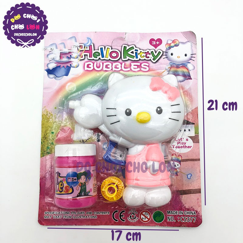 Vỉ đồ chơi súng thổi bong bóng xà phòng hình Kitty CS377