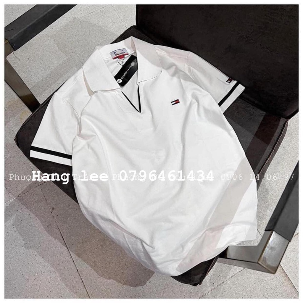 ÁO POLO TOM.MY TRẮNG CỔ V HOT HITT
