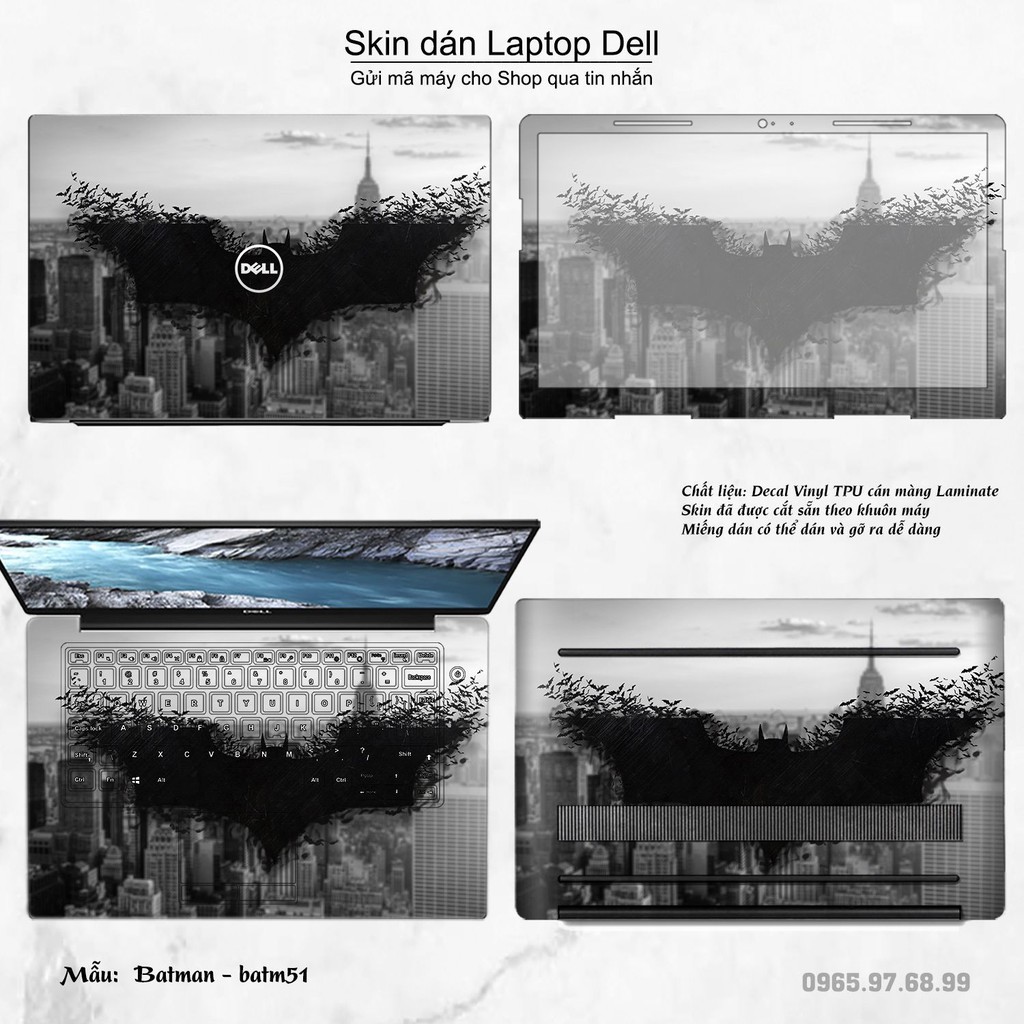 Skin dán Laptop Dell in hình Người dơi _nhiều mẫu 2 (inbox mã máy cho Shop)