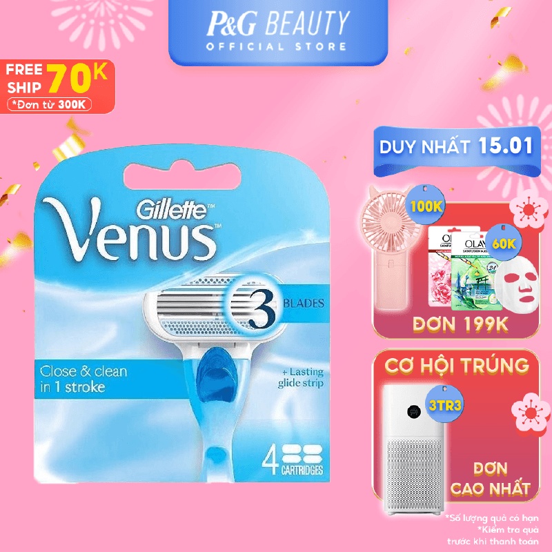 Đầu Dao Cạo Gillette Venus 3 Classic Lưỡi Hộp 4 Cái