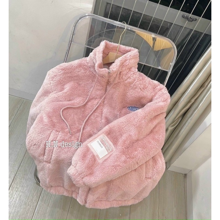 Áo khoác lông hồng siêu hot Bầu Bé
