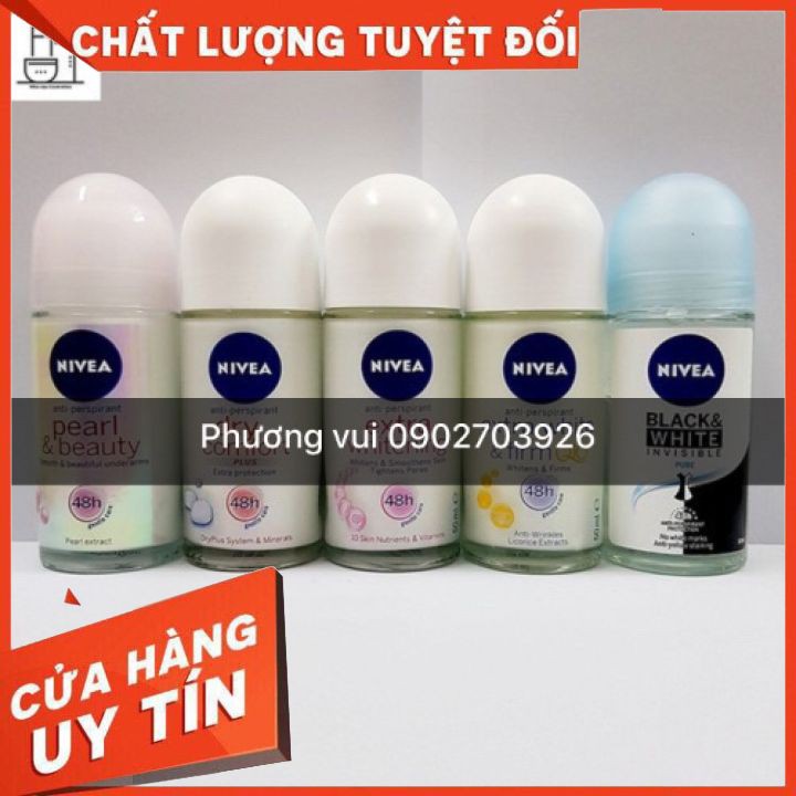 [chính hãng] lăn nách,khử mùi hôi,  trắng da mờ thâm chống ố vàng áo  NIVIA 50ml  dành cho nữ có 5 màu cho bạn lựa chon'