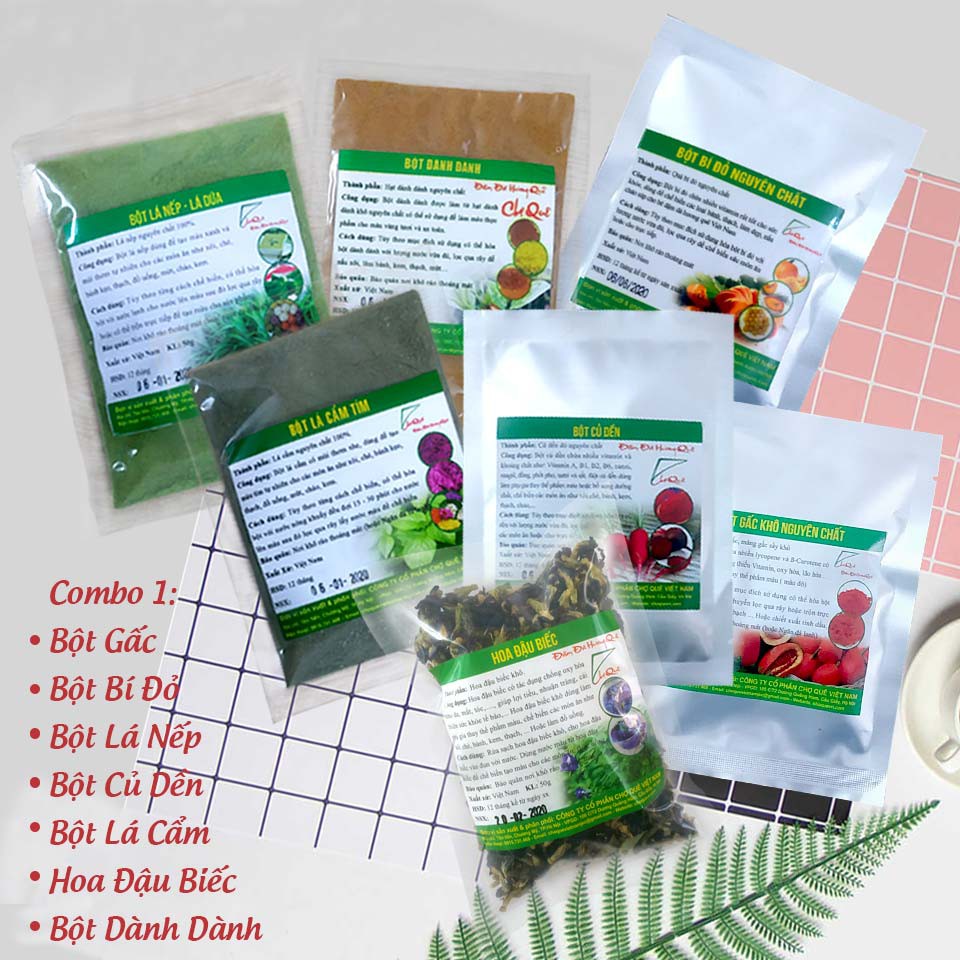 Combo 7 Gói Tạo Màu Rau Củ Quả 50g Chợ Quê
