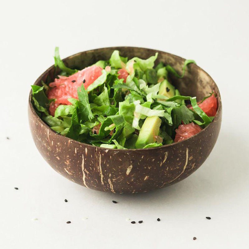 Bát chén gáo dừa mài bóng tự nhiên Coconut Bowl cao cấp dùng đựng thức ăn, salad, hoa quả dầm