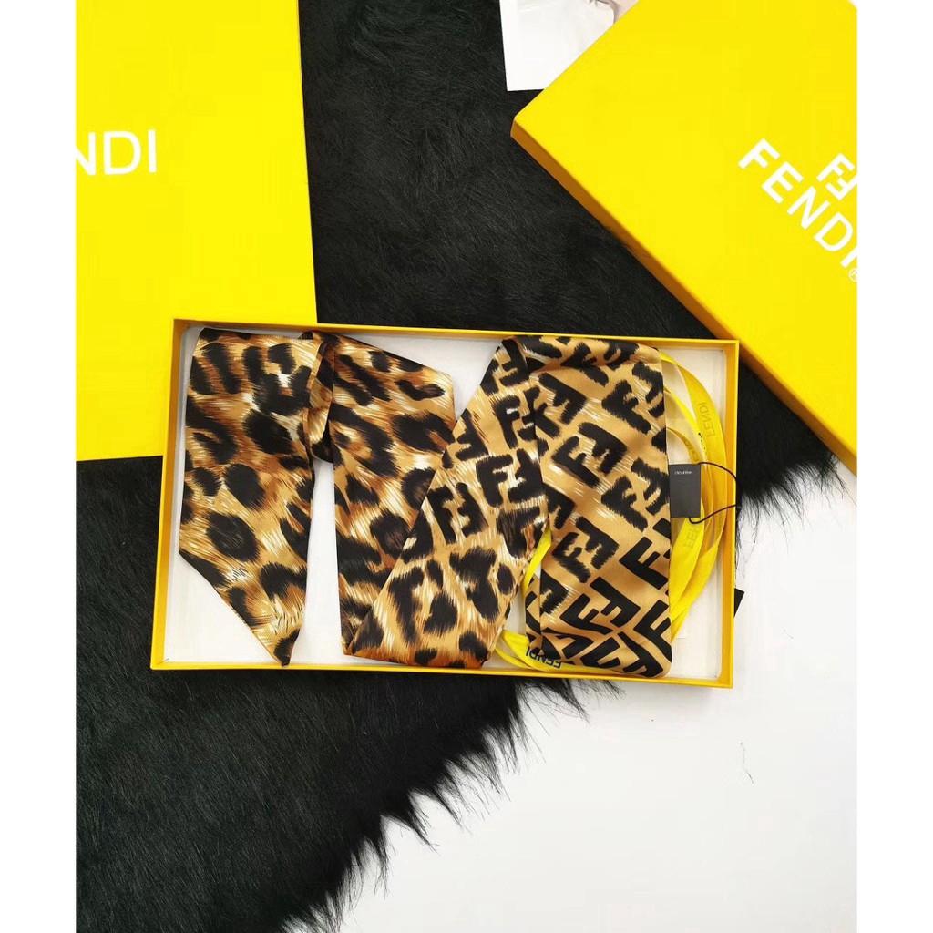 Khăn Quàng Cổ / Túi Xách Vải Lụa Họa Tiết Da Báo Sang Trọng Thời Trang Cho Nữ