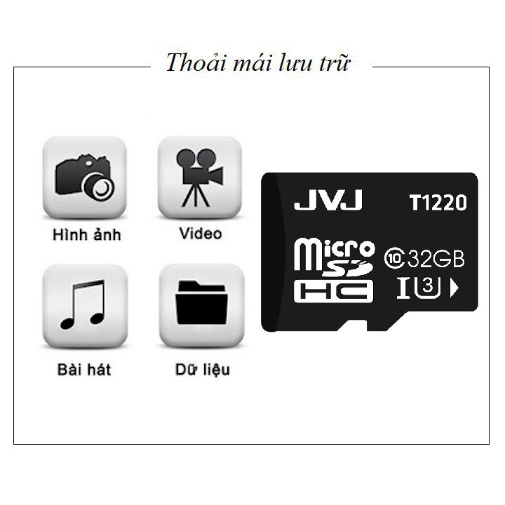 [GIÁ TẬN GỐC]  Thẻ nhớ 2G/4G/8G/16G/32G/64G JVJ microSDHC chuyên dụng CAMERA, lưu trữ hình ảnh âm thanh chuẩn