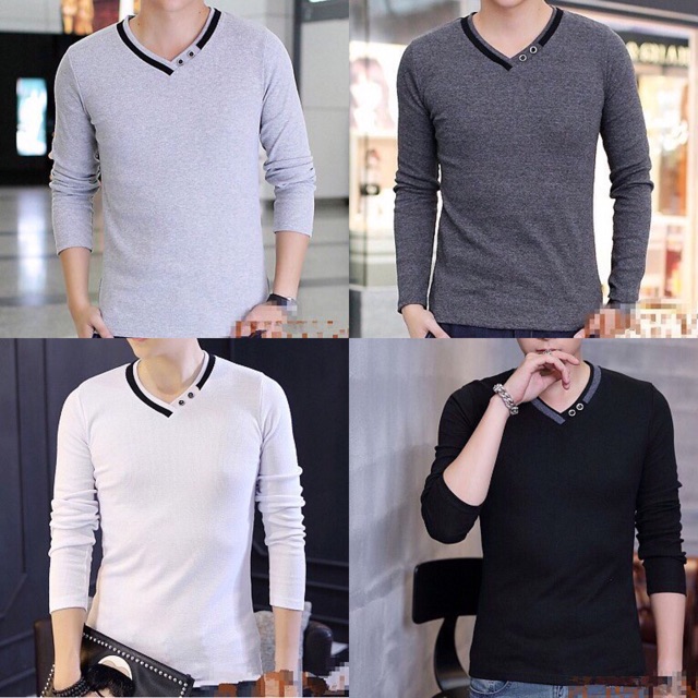 Áo thun nam dài tay Thu Đông phối màu thời trang - ATD005 | BigBuy360 - bigbuy360.vn