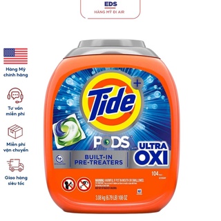 Viên giặt xả Tide Pods 4 in 1 Ultra Oxi giặt tẩy, đánh bật vết bẩn