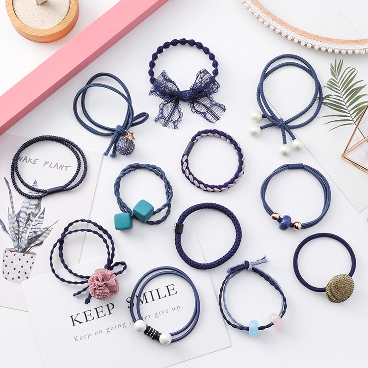 Set hũ 12 kiểu cột tóc sịn sò phong cách Hàn 12 cực cute giá rẻ