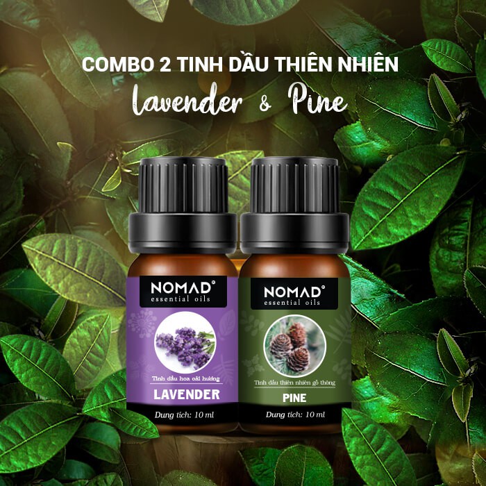 Combo 2 Tinh Dầu Nguyên Chất Nomad Hoa Oải Hương (10ml) và Gỗ Thông (10ml)