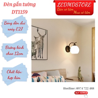 Đèn ngủ treo tường DT1159 chao thủy tinh độc đáo, tinh tế, sử dụng bóng đèn đui xoáy E27 tiện dụng