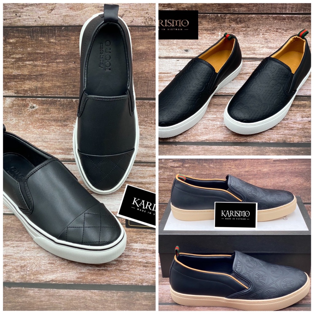Giày Slip On GC Nam Da Bò Xịn Đế Kếp Hot Nhất Năm 2021 size 38 - 43 Full Box - Nhận Sỉ Lẻ CTV
